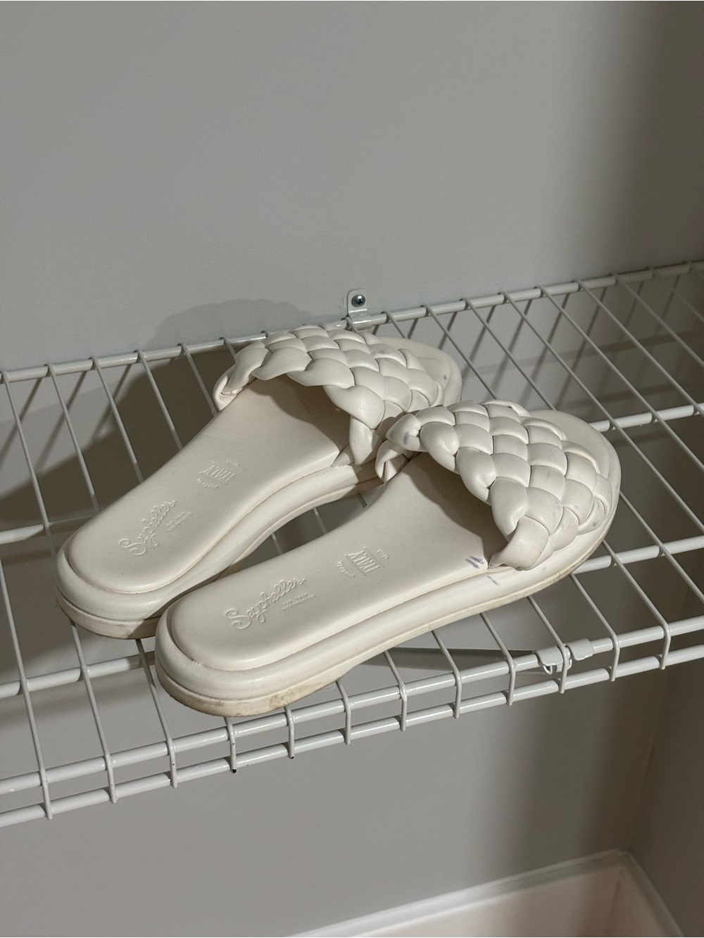 Seychelles White Braided Slide Sandals